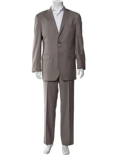 Pre-owned Saks Fifth Avenue Striped Two-piece Suit In Neutral