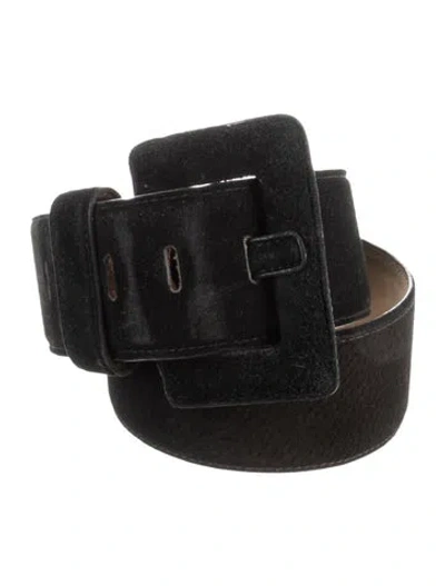 Pre-owned Saks Fifth Avenue Suede Belt In Black