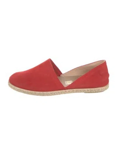 Pre-owned Saks Fifth Avenue Suede Espadrilles In Red