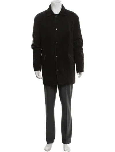 Pre-owned Saks Fifth Avenue Suede Jacket In Brown