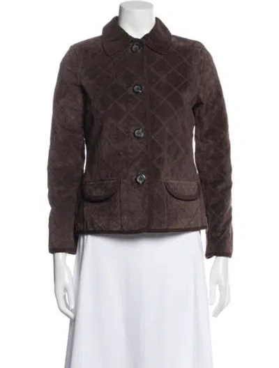 Pre-owned Saks Fifth Avenue Suede Jacket W/ Tags In Brown