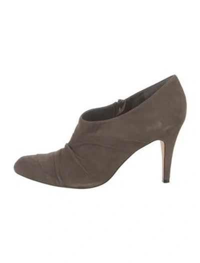 Pre-owned Saks Fifth Avenue Suede Pleated Accents Pumps In Brown