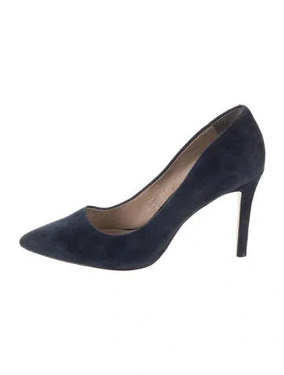 Pre-owned Saks Fifth Avenue Suede Pumps In Blue