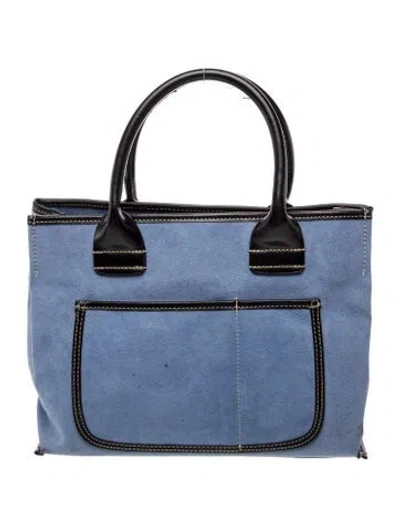 Pre-owned Saks Fifth Avenue Suede Shoulder Bag In Blue