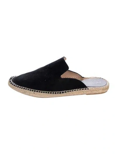 Pre-owned Saks Fifth Avenue Suede Whipstitch Trim Mules In Multi