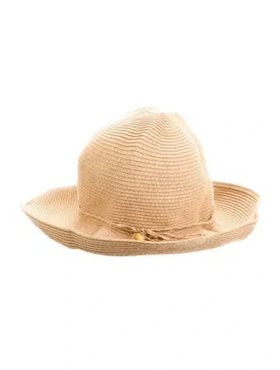 Pre-owned Saks Fifth Avenue Sun Hat In Neutral