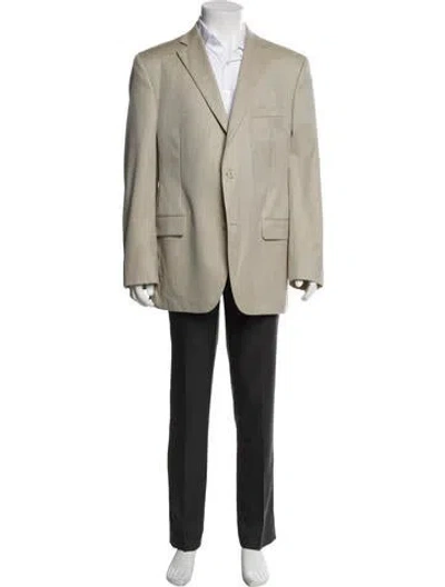 Pre-owned Saks Fifth Avenue Super 120's Blazer In Neutral