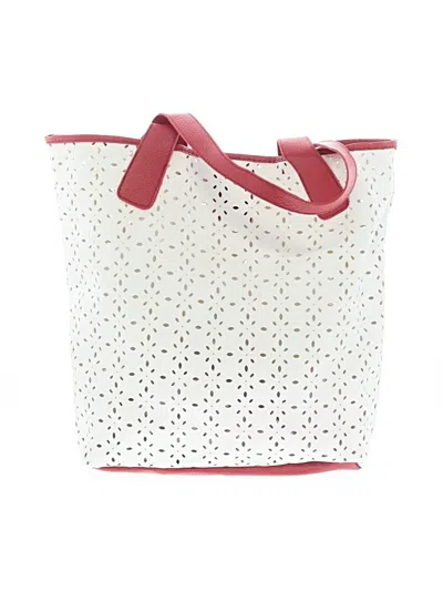 Pre-owned Saks Fifth Avenue Tote Bag In White
