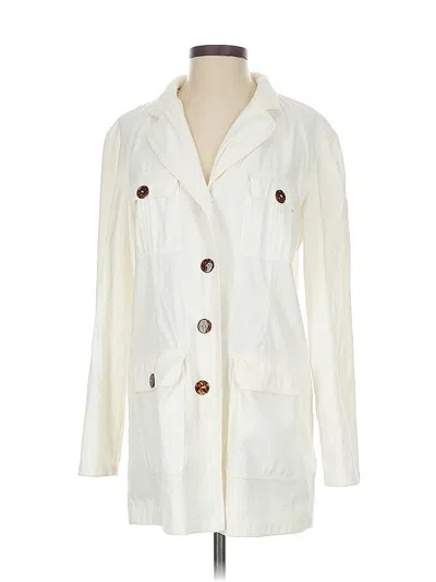 Pre-owned Saks Fifth Avenue Trenchcoat In Ivory
