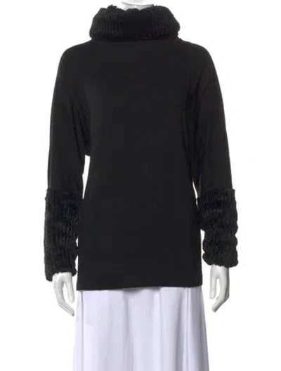 Pre-owned Saks Fifth Avenue Turtleneck Sweater In Black