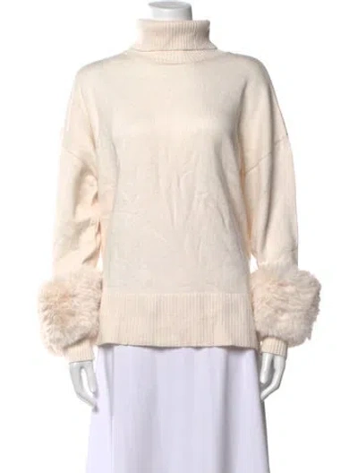 Pre-owned Saks Fifth Avenue Turtleneck Sweater W/ Tags In Neutrals