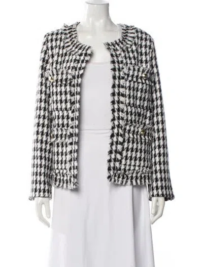 Pre-owned Saks Fifth Avenue Tweed Pattern Jacket In White