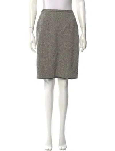 Pre-owned Saks Fifth Avenue Tweed Pattern Knee-length Skirt In Neutral