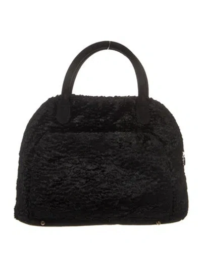 Pre-owned Saks Fifth Avenue Velvet Top Handle Bag In Black