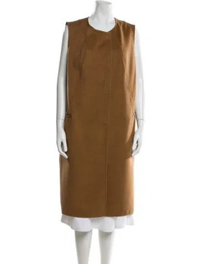Pre-owned Saks Fifth Avenue Vest In Brown
