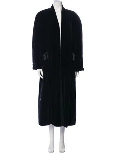 Pre-owned Saks Fifth Avenue Vintage 1970's Faux Fur Coat In Black