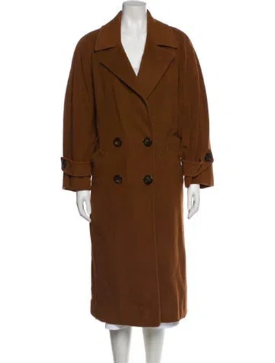Pre-owned Saks Fifth Avenue Vintage Cashmere Trench Coat In Brown