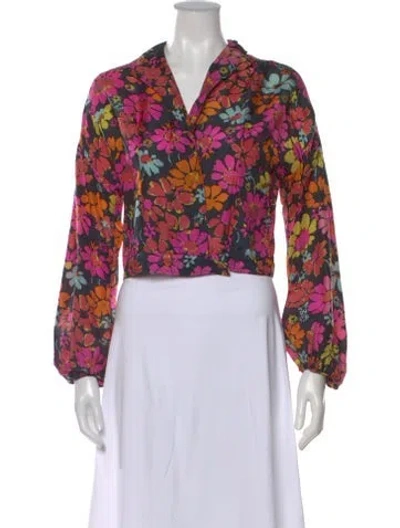 Pre-owned Saks Fifth Avenue Vintage Floral Print Blouse In Multi