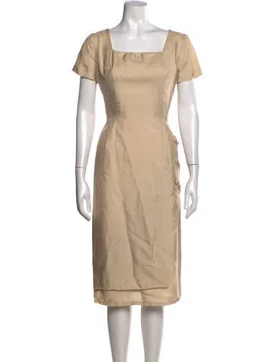 Pre-owned Saks Fifth Avenue Vintage Knee-length Dress In Neutrals