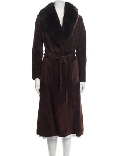 Pre-owned Saks Fifth Avenue Vintage Late 1980's - Early 1990's Faux Fur Coat In Brown