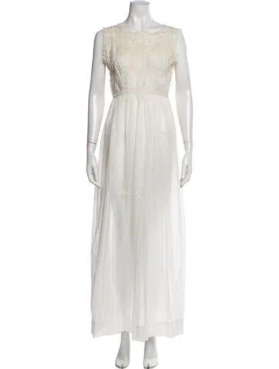 Pre-owned Saks Fifth Avenue Vintage Long Dress In White