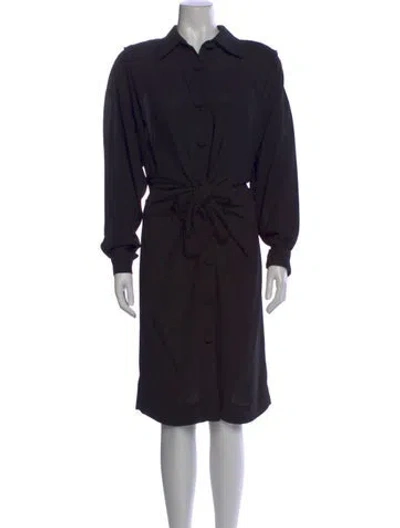 Pre-owned Saks Fifth Avenue Vintage Midi Length Dress In Black