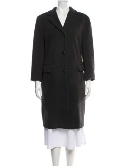 Pre-owned Saks Fifth Avenue Virgin Wool Peacoat In Gray