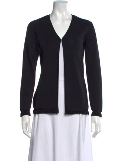 Pre-owned Saks Fifth Avenue V-neck Sweater In Black