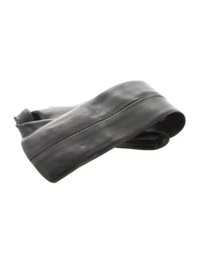 Pre-owned Saks Fifth Avenue Wide Leather Waist Belt In Black