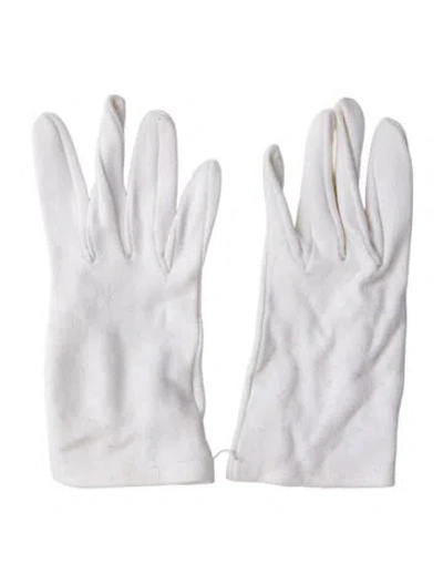 Pre-owned Saks Fifth Avenue Winter Gloves In White