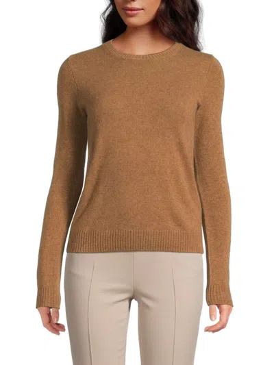 Saks Fifth Avenue Women's 100% Cashmere Basic Long-sleeve Crewneck Sweater In Brown