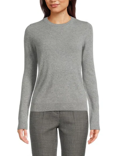 Saks Fifth Avenue Women's 100% Cashmere Basic Long-sleeve Crewneck Sweater In Gray