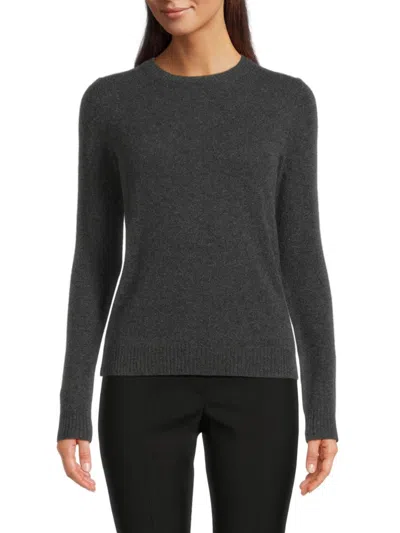 Saks Fifth Avenue Women's 100% Cashmere Basic Long-sleeve Crewneck Sweater In Gray