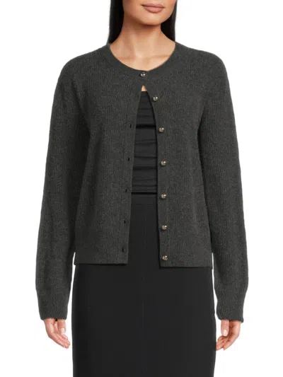 Saks Fifth Avenue Women's 100% Cashmere Button-front Cardigan In Green