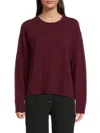Saks Fifth Avenue Women's 100% Cashmere Chunky Crewneck Sweater In Burgundy