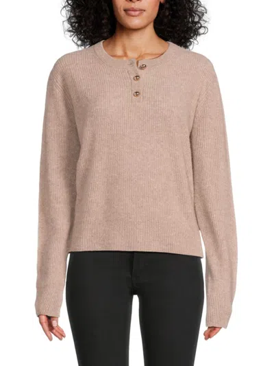 Saks Fifth Avenue Women's 100% Cashmere Henley Sweater In Pink