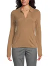 Saks Fifth Avenue Women's 100% Cashmere Johnny Collar Sweater In Gold