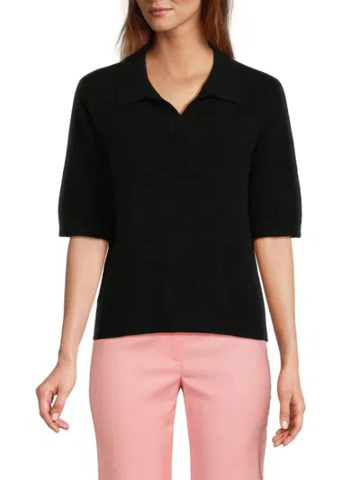 Saks Fifth Avenue Women's 100% Cashmere Sweater Polo In Black