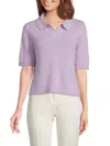 Saks Fifth Avenue Women's 100% Cashmere Sweater Polo In Lavender