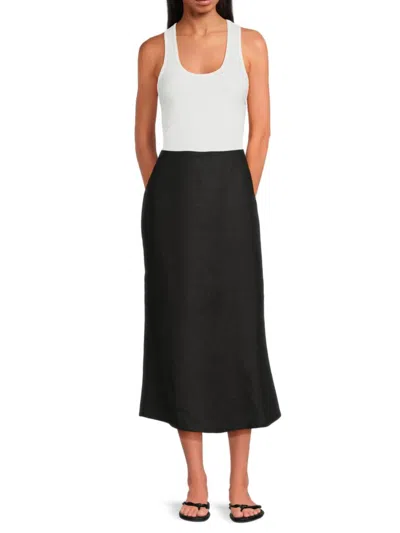 Saks Fifth Avenue Women's 100% Linen A-line Midi-skirt