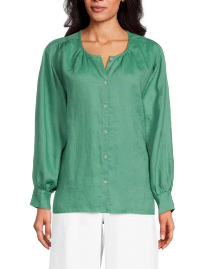 Saks Fifth Avenue Women's 100% Linen Blouse In Sage