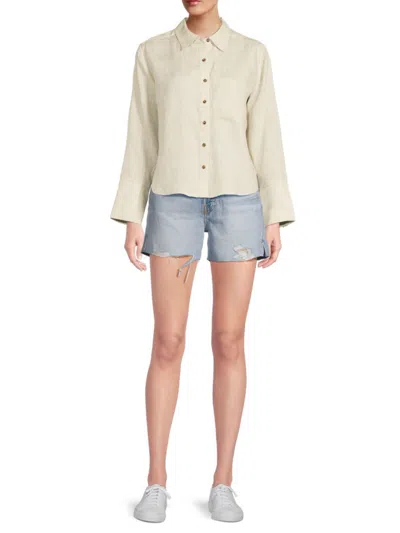 Saks Fifth Avenue Women's 100% Linen Boxy Shirt
