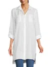 Saks Fifth Avenue Women's 100% Linen Button Down Tunic In White