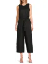 Shop Saks Fifth Avenue Women's 100% Linen Cropped Jumpsuit