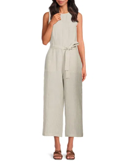 Saks Fifth Avenue Women's 100% Linen Cropped Jumpsuit