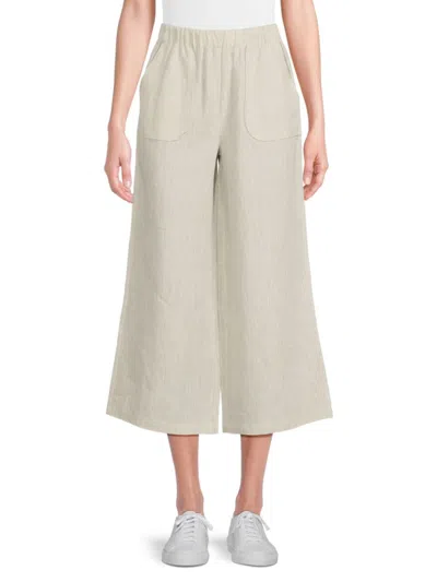 Saks Fifth Avenue Women's 100% Linen Cropped Relaxed-fit Pants