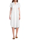 Saks Fifth Avenue Women's 100% Linen Double-pocket Midi-dress In White