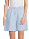 Saks Fifth Avenue Women's 100% Linen Drawstring Shorts In Chambray Blue
