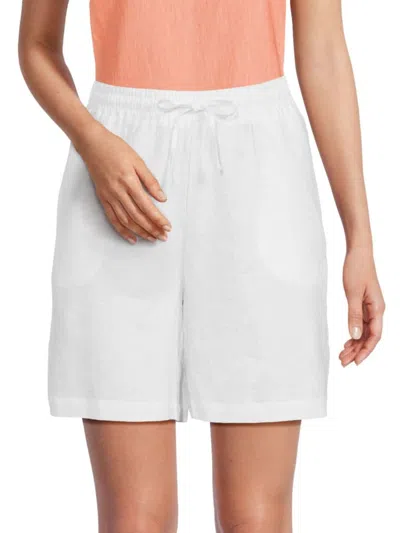 Saks Fifth Avenue Women's 100% Linen Drawstring Shorts In White