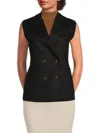 Saks Fifth Avenue Women's 100% Linen Longline Vest In Black